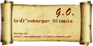 Grünsberger Olimpia névjegykártya